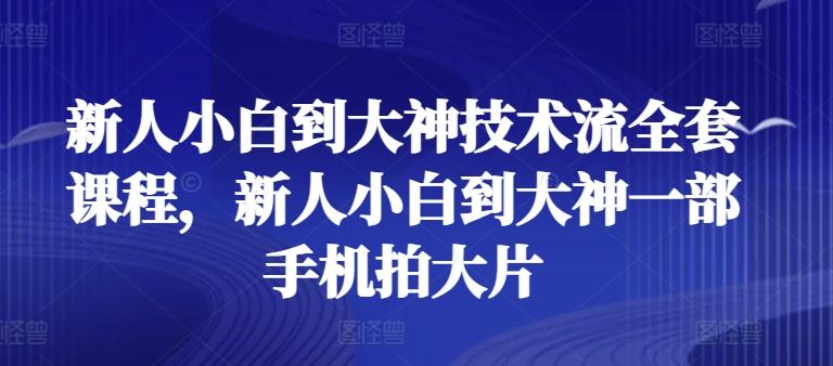 新人小白到大神技术流全套课程，新人小白到大神一部手机拍大片-小哈资源