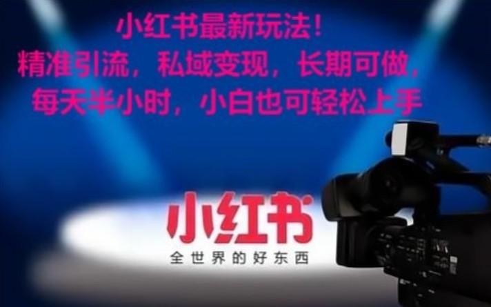 小红书最新玩法！精准引流，私域变现，长期可做，每天半小时，小白也可轻松上手-小哈资源