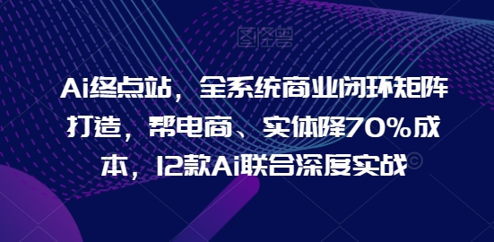 Ai终点站，全系统商业闭环矩阵打造，帮电商、实体降70%成本，12款Ai联合深度实战【0906更新】-小哈资源