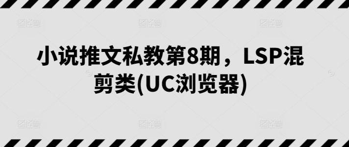 小说推文私教第8期，LSP混剪类(UC浏览器)-小哈资源