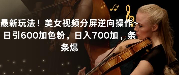 最新玩法！美女视频分屏逆向操作~日引600加色粉，日入700加，条条爆【揭秘】-小哈资源
