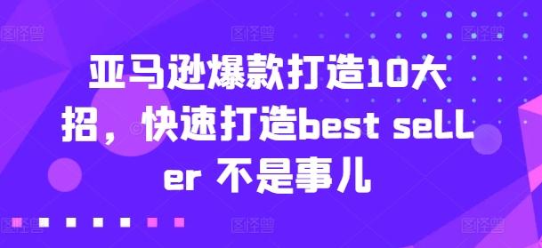 亚马逊爆款打造10大招，快速打造best seller 不是事儿-小哈资源