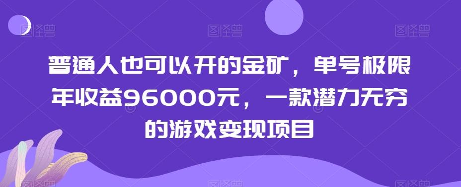 普通人也可以开的金矿，单号极限年收益96000元，一款潜力无穷的游戏变现项目【揭秘】-小哈资源