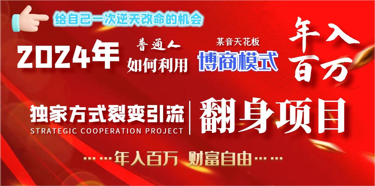 2024年普通人如何利用博商模式做翻身项目年入百万，财富自由-小哈资源