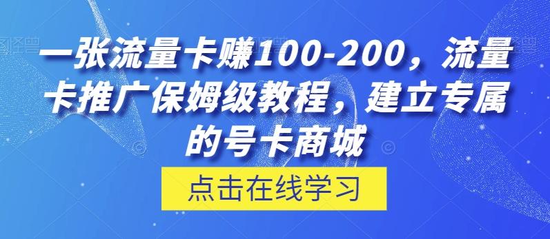 一张流量卡赚100-200，流量卡推广保姆级教程，建立专属的号卡商城-小哈资源