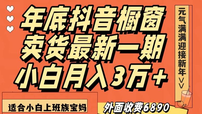 外面收费6890元年底抖音橱窗卖货最新一期，小白月入3万，适合小白上班族宝妈【揭秘】-小哈资源