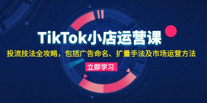 TikTok小店运营课：投流技法全攻略，包括广告命名 扩量手法及市场运营方法-小哈资源