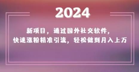 2024新项目，通过国外社交软件，快速涨粉精准引流，轻松做到月入上万【揭秘】-小哈资源