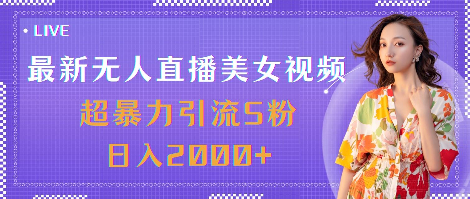最新无人直播美女视频，超暴力引流S粉日入2000+-小哈资源