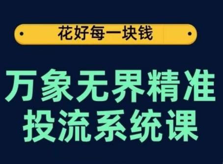 万象无界精准投流系统课，从关键词到推荐，从万象台到达摩盘，从底层原理到实操步骤-小哈资源
