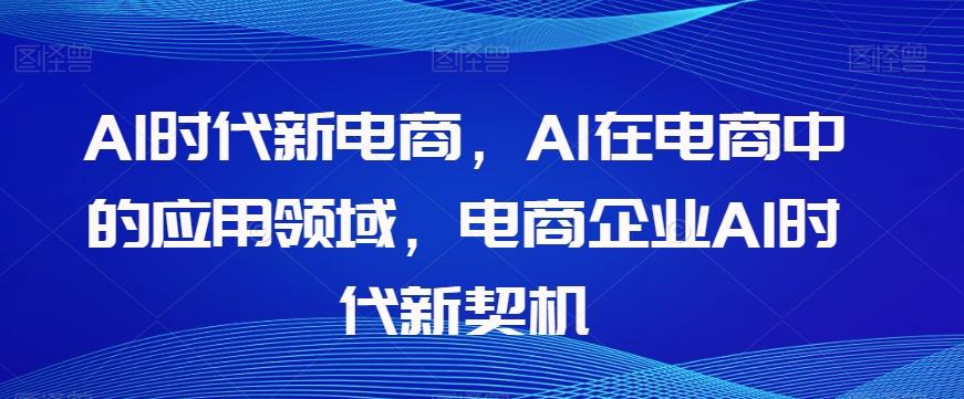 Al时代新电商，Al在电商中的应用领域，电商企业AI时代新契机-小哈资源