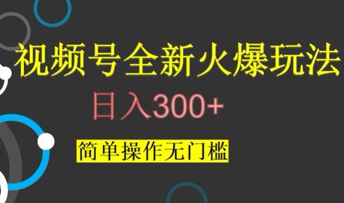 视频号最新爆火玩法，日入300+，简单操作无门槛【揭秘】-小哈资源