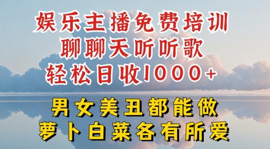 娱乐主播免费培训聊聊天听听歌轻松日收1K+，男女美丑都能做萝卜白菜各有所爱【揭秘】-小哈资源