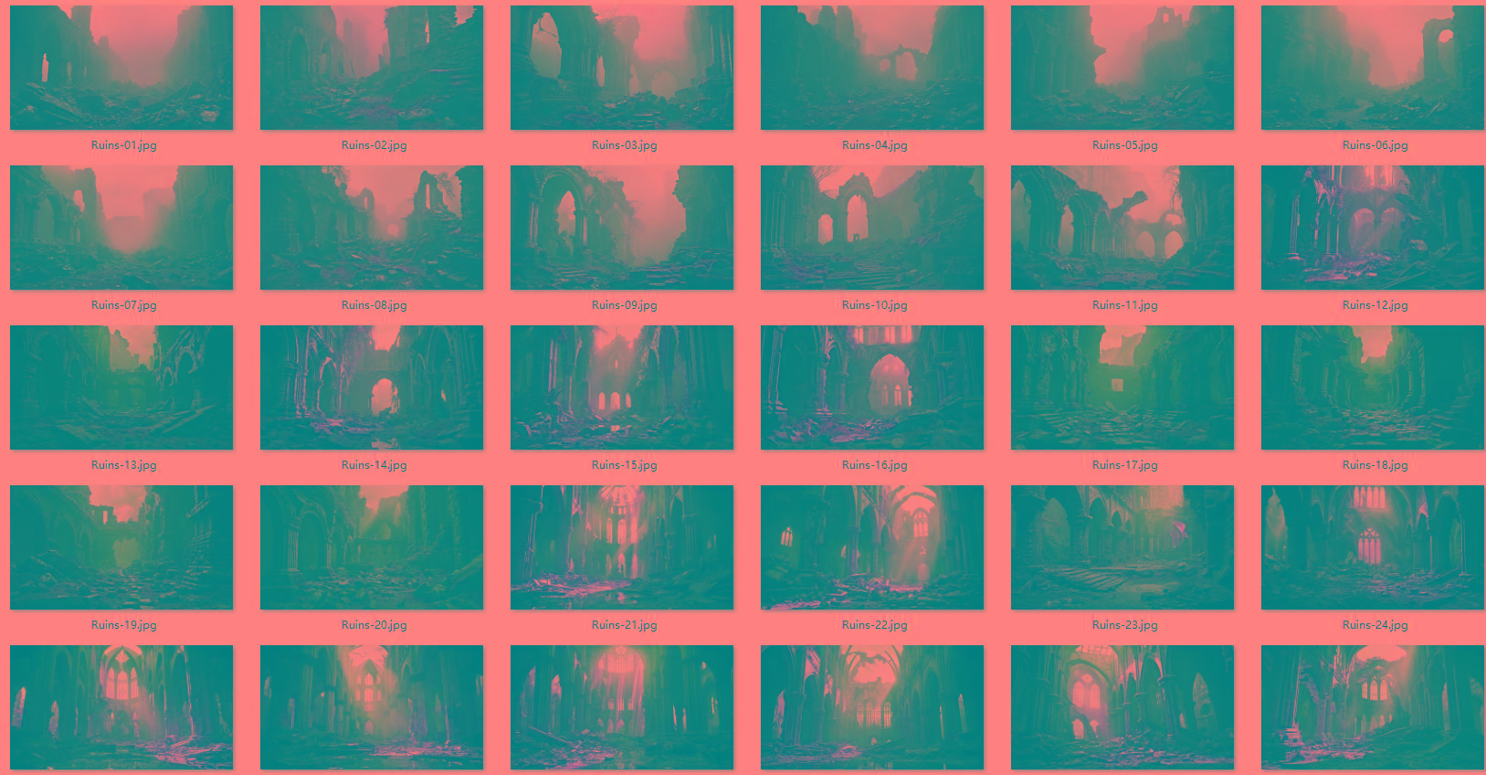 1600张科幻外星恐怖战争废墟环境背景 5K高清图片素材-小哈资源