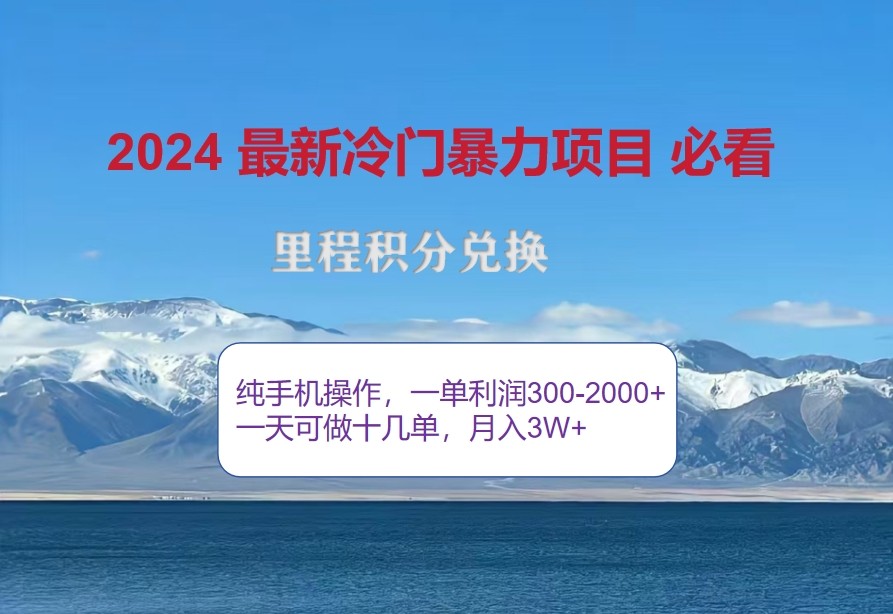 2024惊爆冷门暴利，里程积分最新玩法，高爆发期，一单300+—2000+-小哈资源