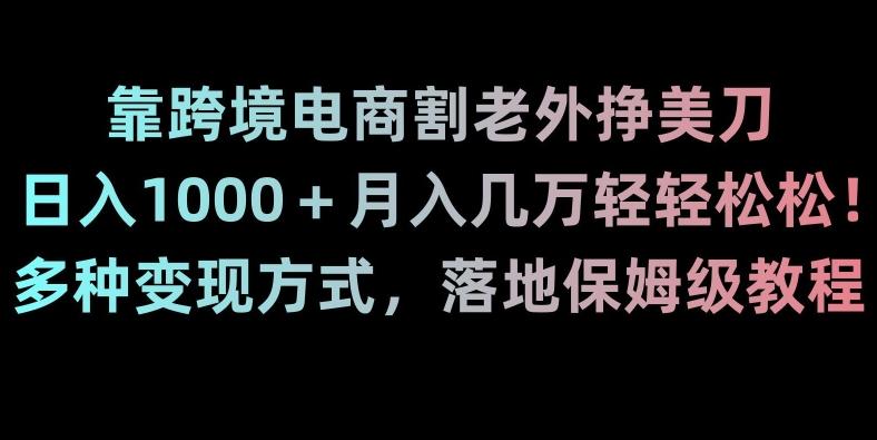 靠跨境电商割老外挣美刀，日入1000＋月入几万轻轻松松！多种变现方式，落地保姆级教程【揭秘】-小哈资源