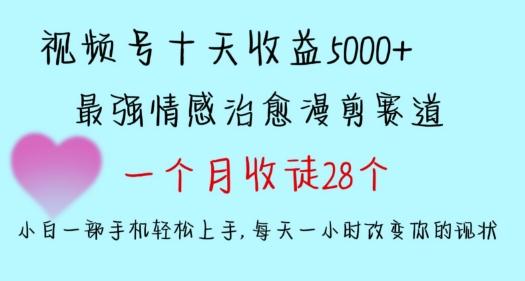 十天收益5000+，多平台捞金，视频号情感治愈漫剪，一个月收徒28个，小白一部手机轻松上手【揭秘】-小哈资源