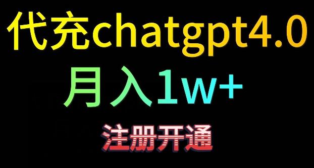 代充chatgpt4，日入500+，精准引流，暴力变现【揭秘】-小哈资源