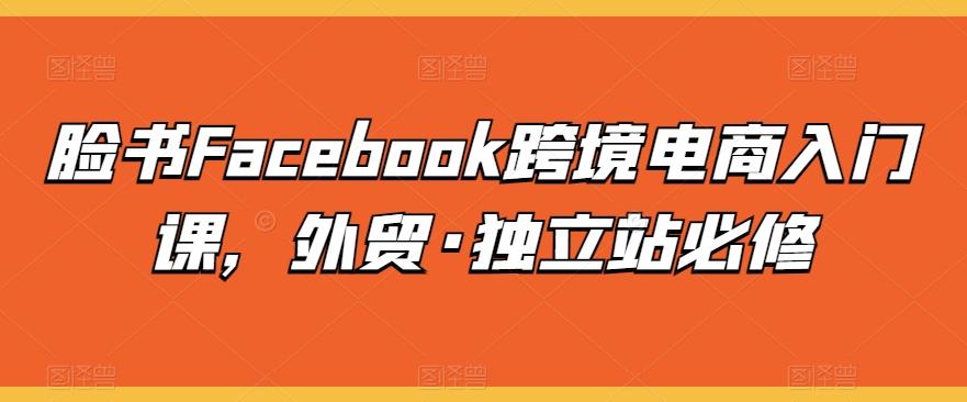 脸书Facebook跨境电商入门课，外贸·独立站必修-小哈资源