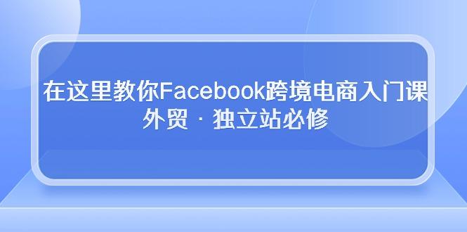 在这里教你Facebook跨境电商入门课，外贸·独立站必修-小哈资源