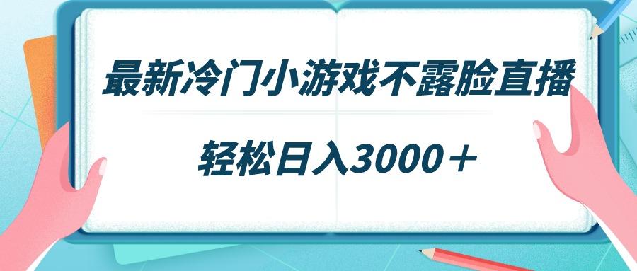 最新冷门小游戏不露脸直播，场观稳定几千，轻松日入3000＋-小哈资源