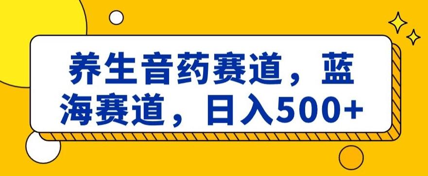 养生音药赛道，蓝海赛道，日入500+【揭秘】-小哈资源