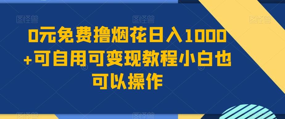 0元免费撸烟花日入1000+可自用可变现教程小白也可以操作，永久免费更新链接-小哈资源