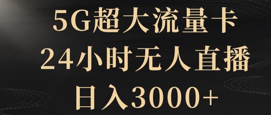 5G超大流量卡，24小时无人直播，日入3000+【揭秘】-小哈资源
