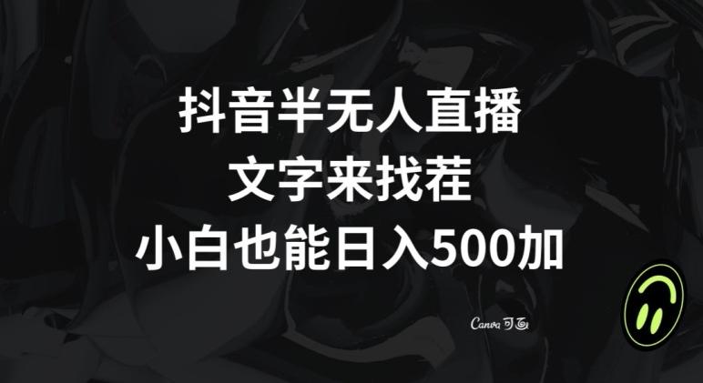 抖音半无人直播，文字来找茬小游戏，每天收益500+【揭秘】-小哈资源