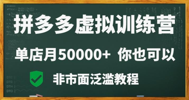 拼多多虚拟电商训练营月入30000+你也行，暴利稳定长久，副业首选-小哈资源