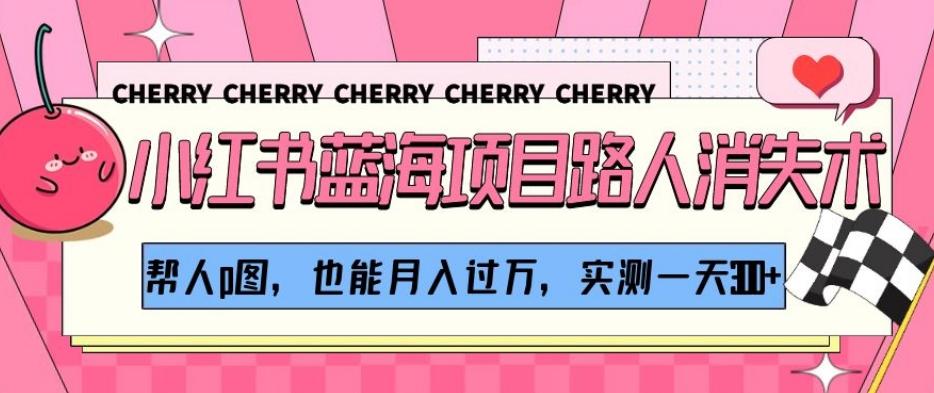 小红书蓝海项目路人消失术，帮人p图，也能月入过万，实测一天300+【揭秘】-小哈资源