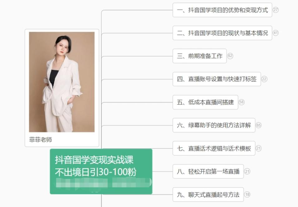 抖音国学变现项目：不出境日引30-100粉实战课程-小哈资源