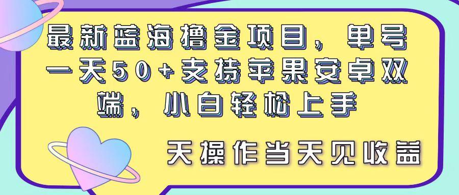 最新蓝海撸金项目，单号一天50+， 支持苹果安卓双端，小白轻松上手 当…-小哈资源