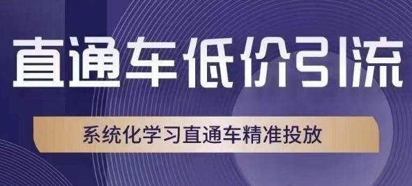 直通车低价引流课，系统化学习直通车精准投放-小哈资源