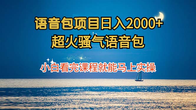 语音包项目 日入2000+ 超火骚气语音包小白看完课程就能马上实操-小哈资源