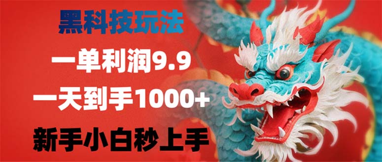 黑科技玩法，一单利润9.9,一天到手1000+，新手小白秒上手-小哈资源