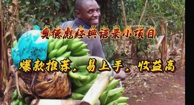 奥德彪经典语录小项目，爆款推荐，易上手，收益高-小哈资源