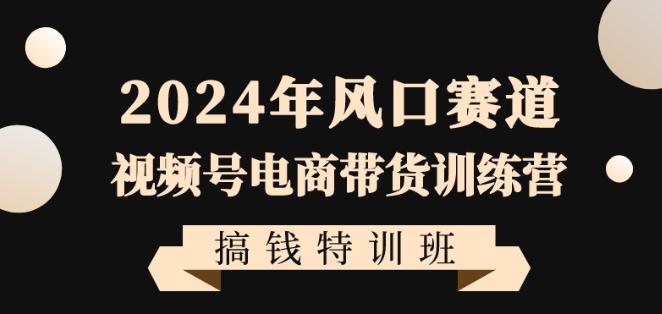2024年风口赛道视频号电商带货训练营搞钱特训班，带领大家快速入局自媒体电商带货-小哈资源