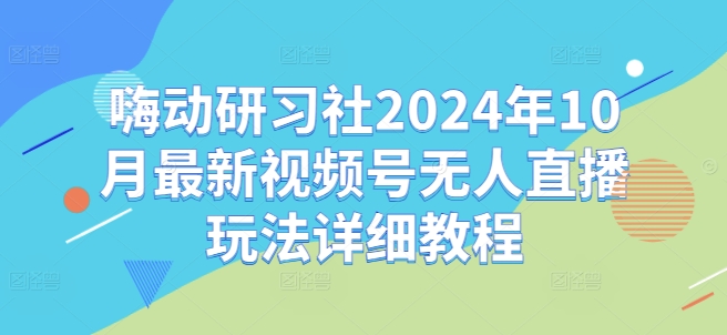 嗨动研习社2024年10月最新视频号无人直播玩法详细教程-小哈资源