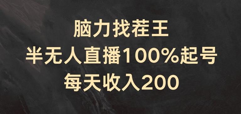 脑力找茬王，半无人直播100%起号，每天收入200+【揭秘】-小哈资源