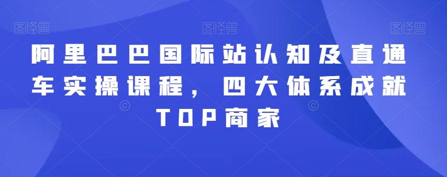 阿里巴巴国际站认知及直通车实操课程，四大体系成就TOP商家-小哈资源
