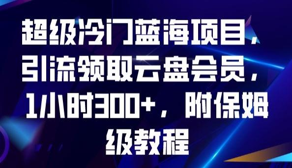 超级冷门蓝海项目，引流领取云盘会员，1小时300+，附保姆级教程-小哈资源