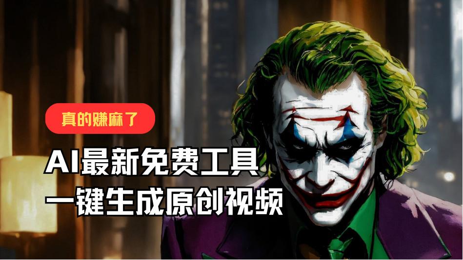 最新免费AI工具，一键生成原创视频，佛系搬运，轻松月入10000+！-小哈资源