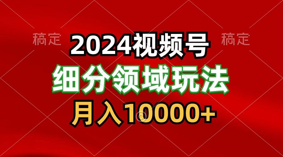 2024视频号分成计划细分领域玩法，每天5分钟，月入1W+-小哈资源