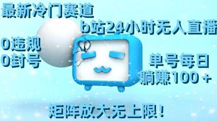 最新冷门赛道，b站24小时无人直播，0违规0封号，单号每日躺赚100＋，矩阵放大无上限【揭秘】-小哈资源