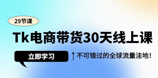 (9463期)Tk电商带货30天线上课，不可错过的全球流量洼地(29节课)-小哈资源