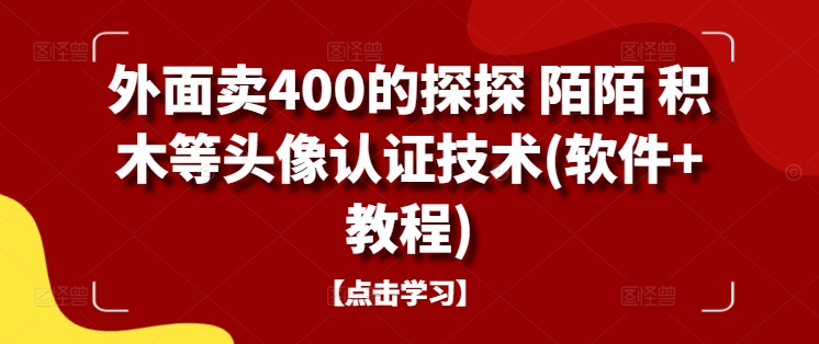 外面卖400的探探 陌陌 积木等头像认证技术(软件+教程)-小哈资源