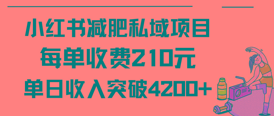 (9466期)小红书减肥私域项目每单收费210元单日成交20单，最高日入4200+-小哈资源