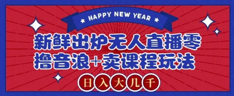 2024最新无人直播零撸音浪+卖课程玩法，日入大几千不是梦【揭秘】-小哈资源