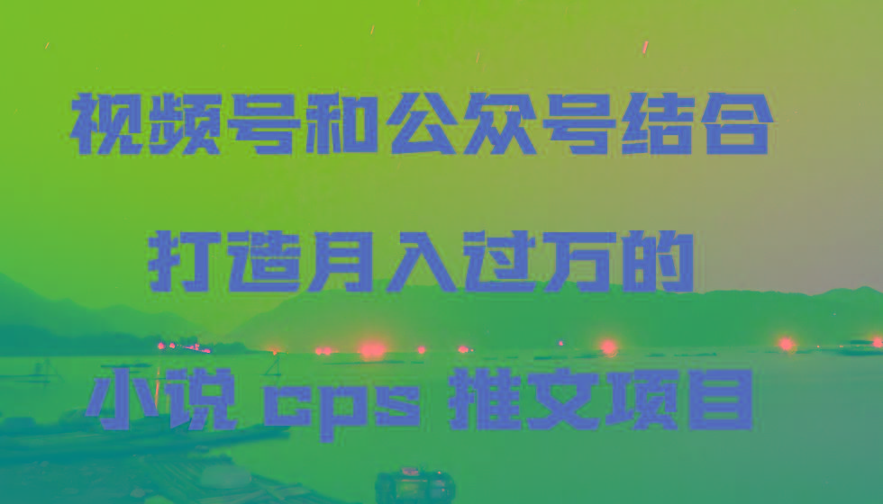 视频号和公众号结合打造月入过万的小说cps推文项目，包括市面上面的各种思路详解-小哈资源